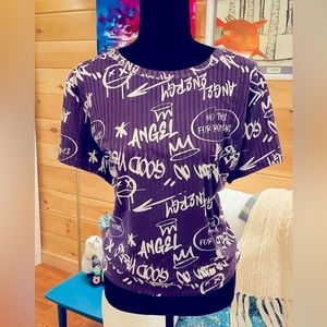 SWS Plus Purple Tie-Back Crop Top